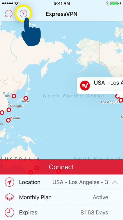 tap the question mark