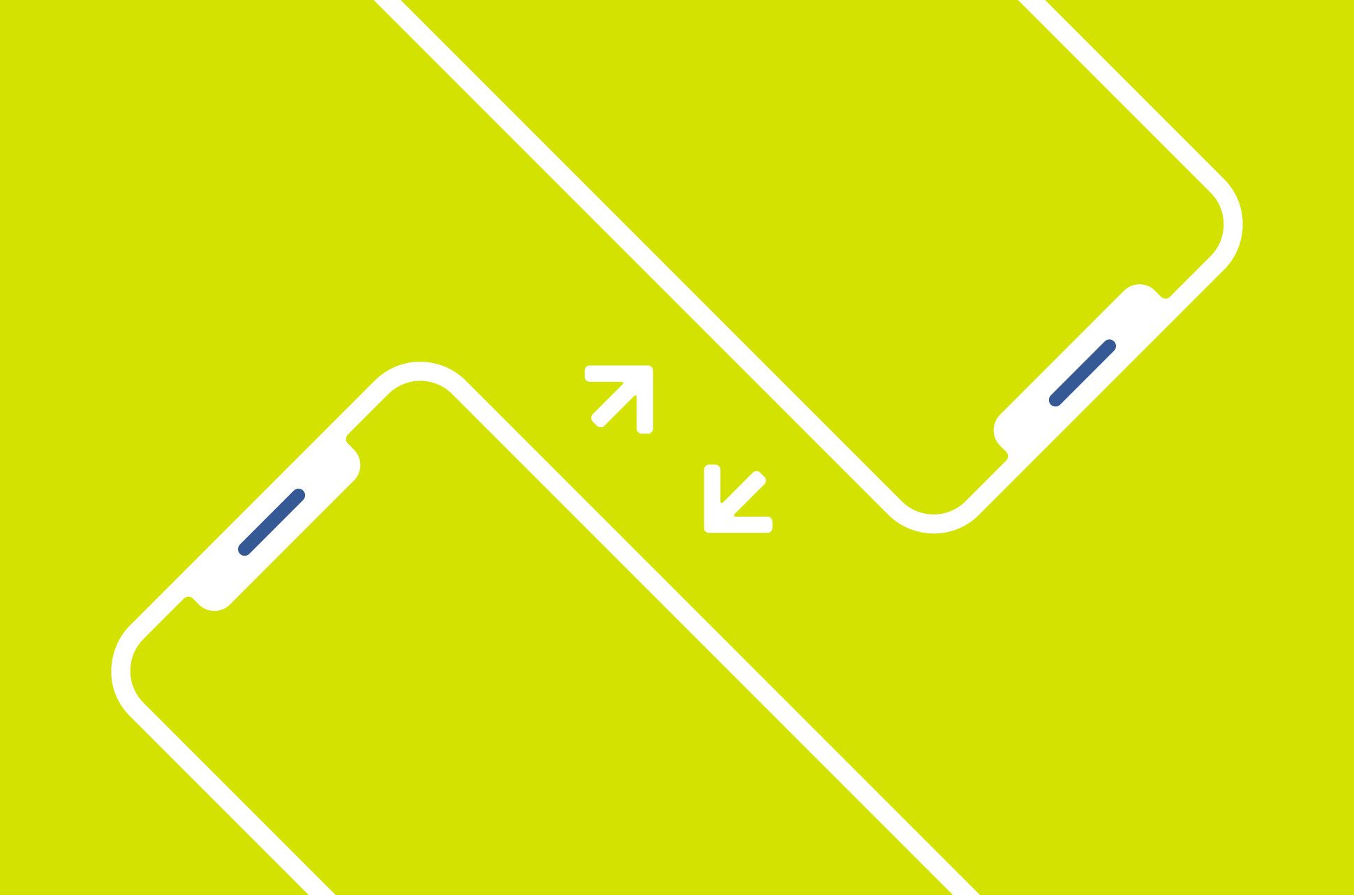 Data being transferred between phones.