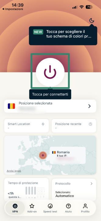Connecting to ExpressVPN on iOS.