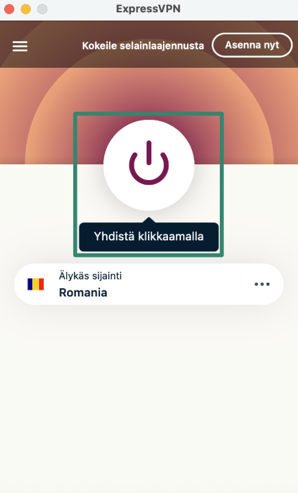 Connecting to ExpressVPN on macOS.