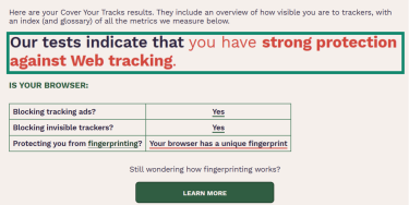 A passing tracker protection test.