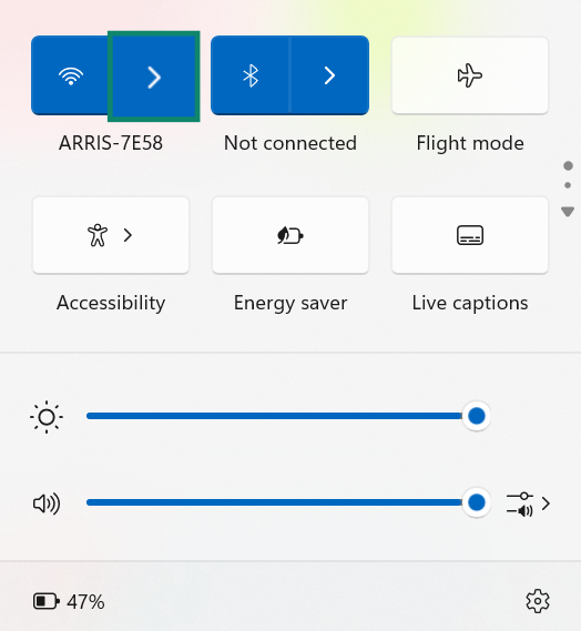 Quick Settings panel with Wi-Fi, Bluetooth, and Airplane mode toggles.