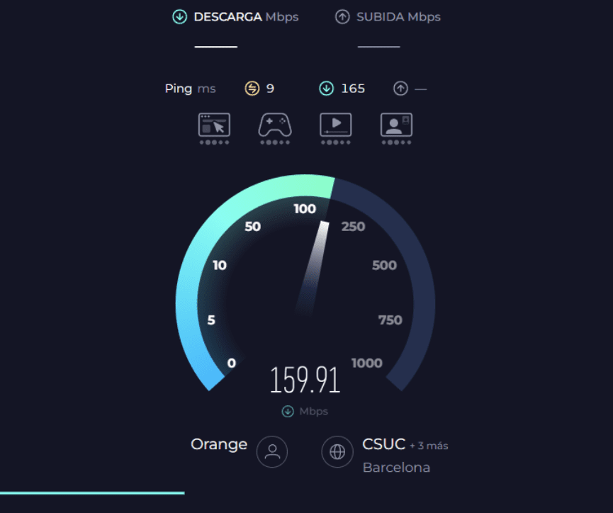 Speedtest.net measuring internet speed.