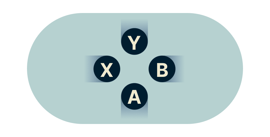Boutons de manette de jeux vidéo.