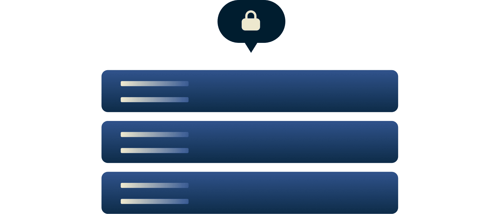 A stack of servers with a lock.